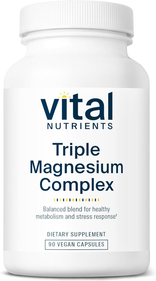 Vegan Triple Magnesium Complex Supplement 250mg | Easily Absorbed for Stress, Muscle & Heart Support | 90 Capsules