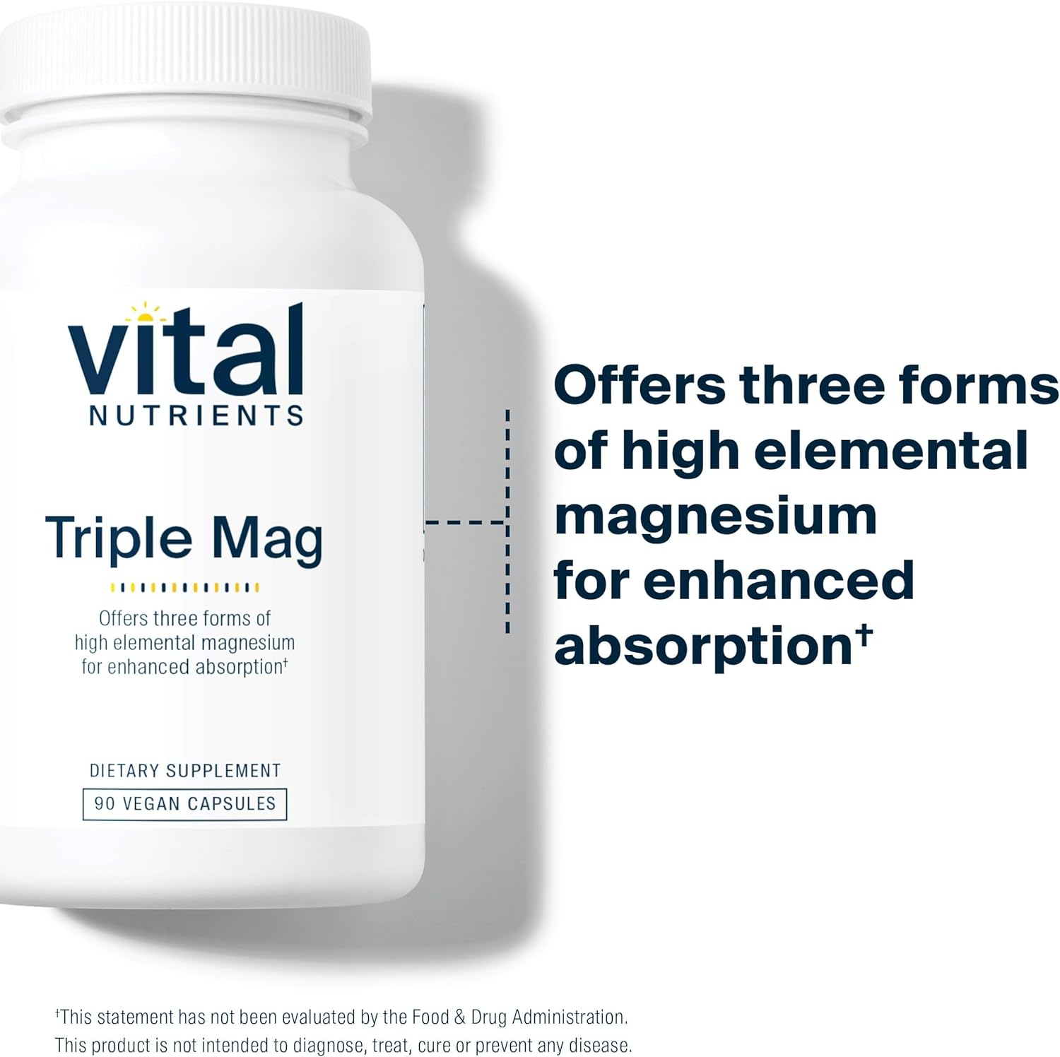 Vegan Triple Magnesium Complex Supplement 250mg | Easily Absorbed for Stress, Muscle & Heart Support | 90 Capsules