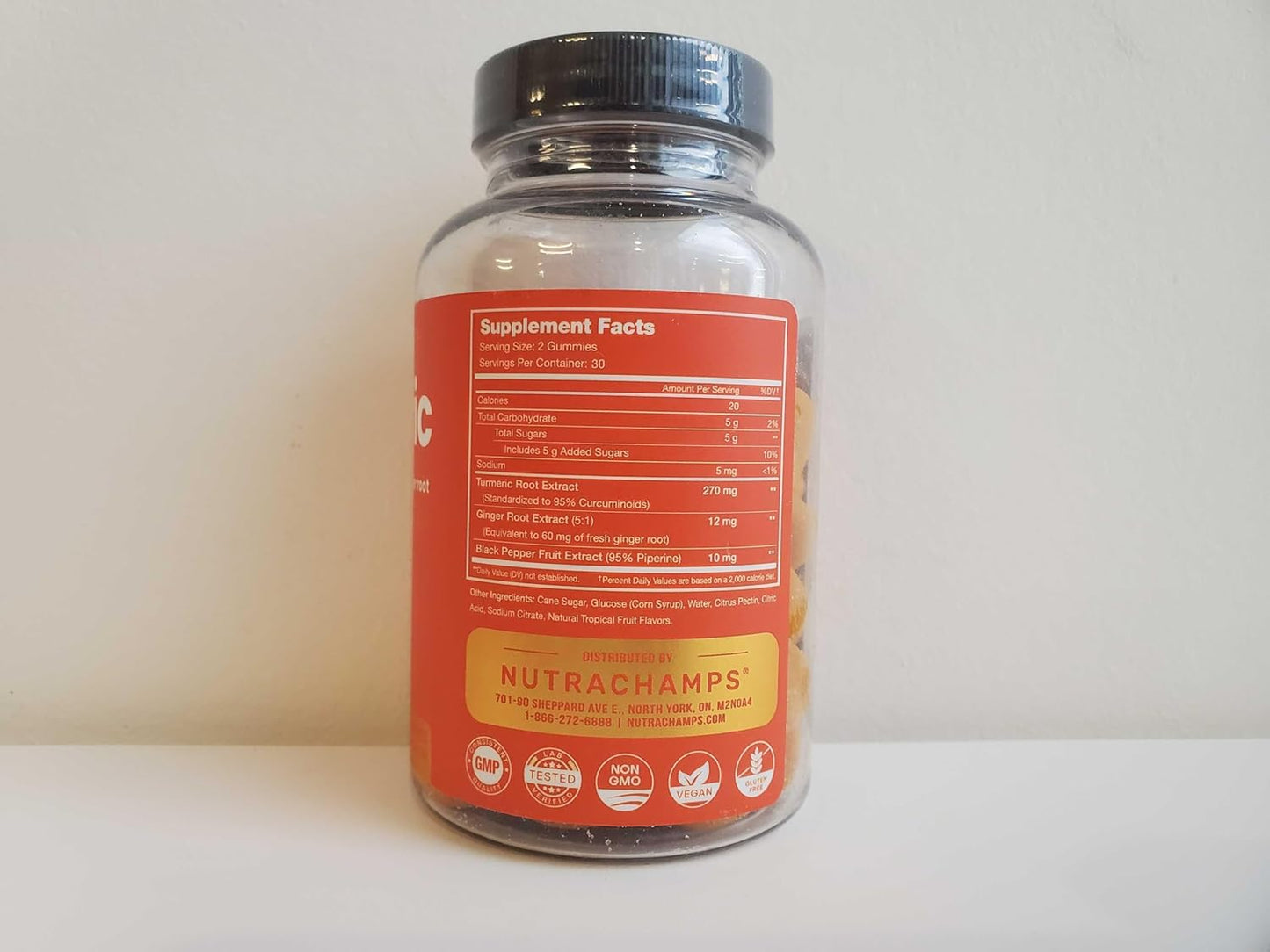 Vegan Turmeric Gummies with Ginger and Black Pepper Extract for Joint Support - 95% Curcuminoids - Natural Supplement for Adults and Kids
