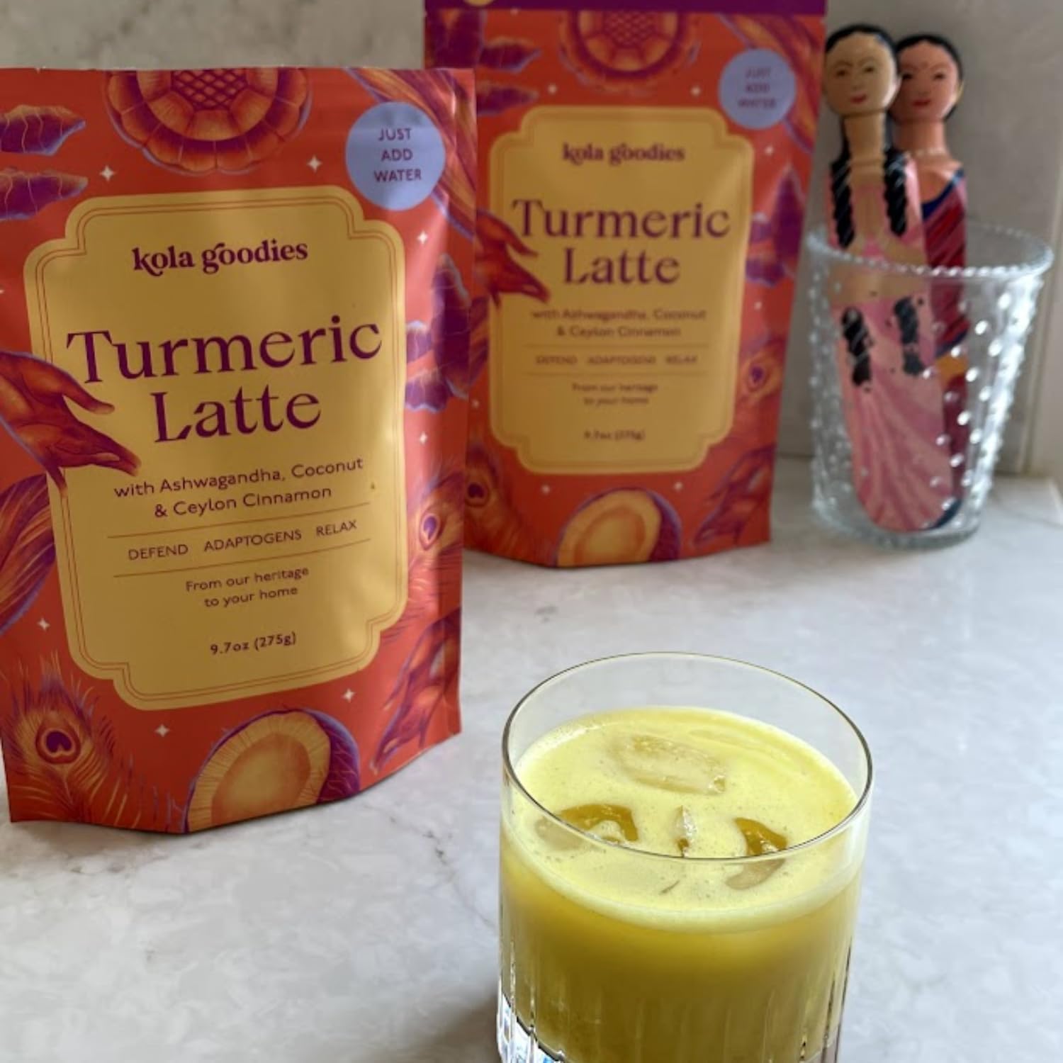 Vegan Turmeric Latte Superfood with Ashwagandha, Coconut, Cinnamon - Supports Digestion, Immunity, Relaxation - 18 Servings