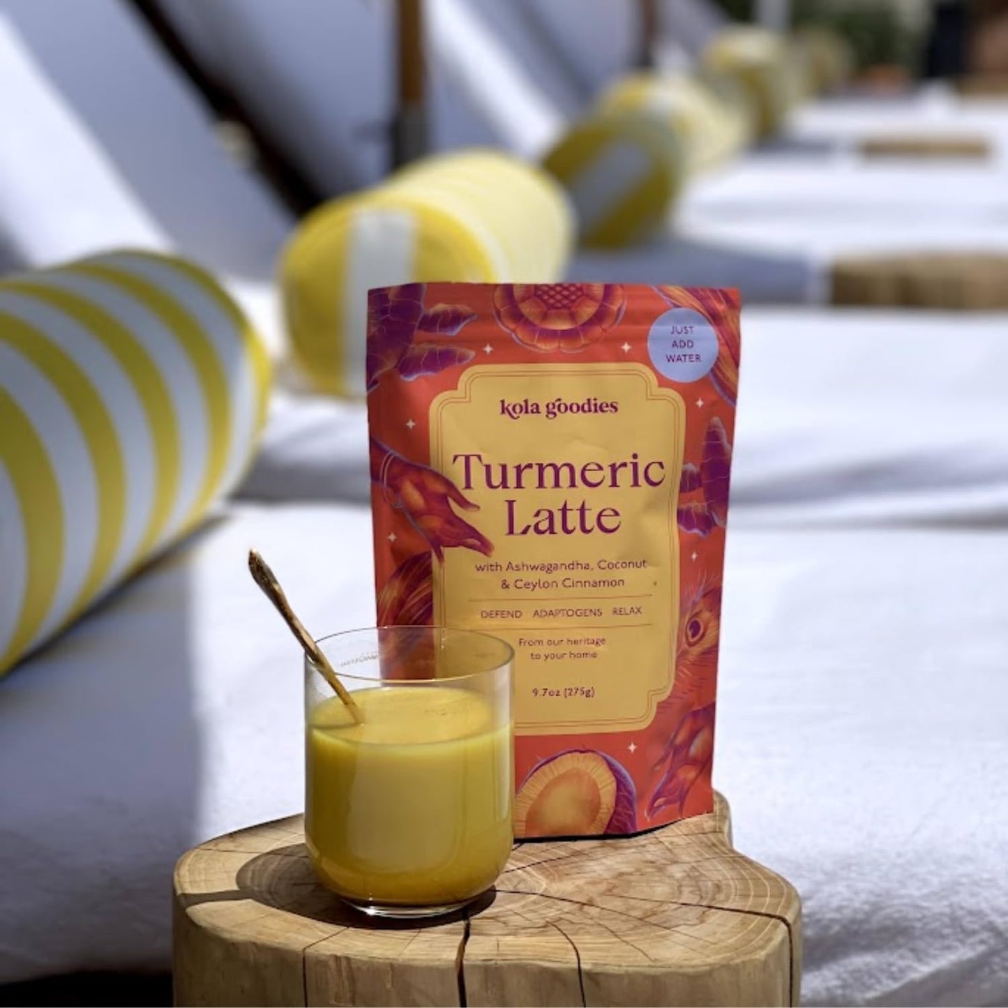 Vegan Turmeric Latte Superfood with Ashwagandha, Coconut, Cinnamon - Supports Digestion, Immunity, Relaxation - 18 Servings