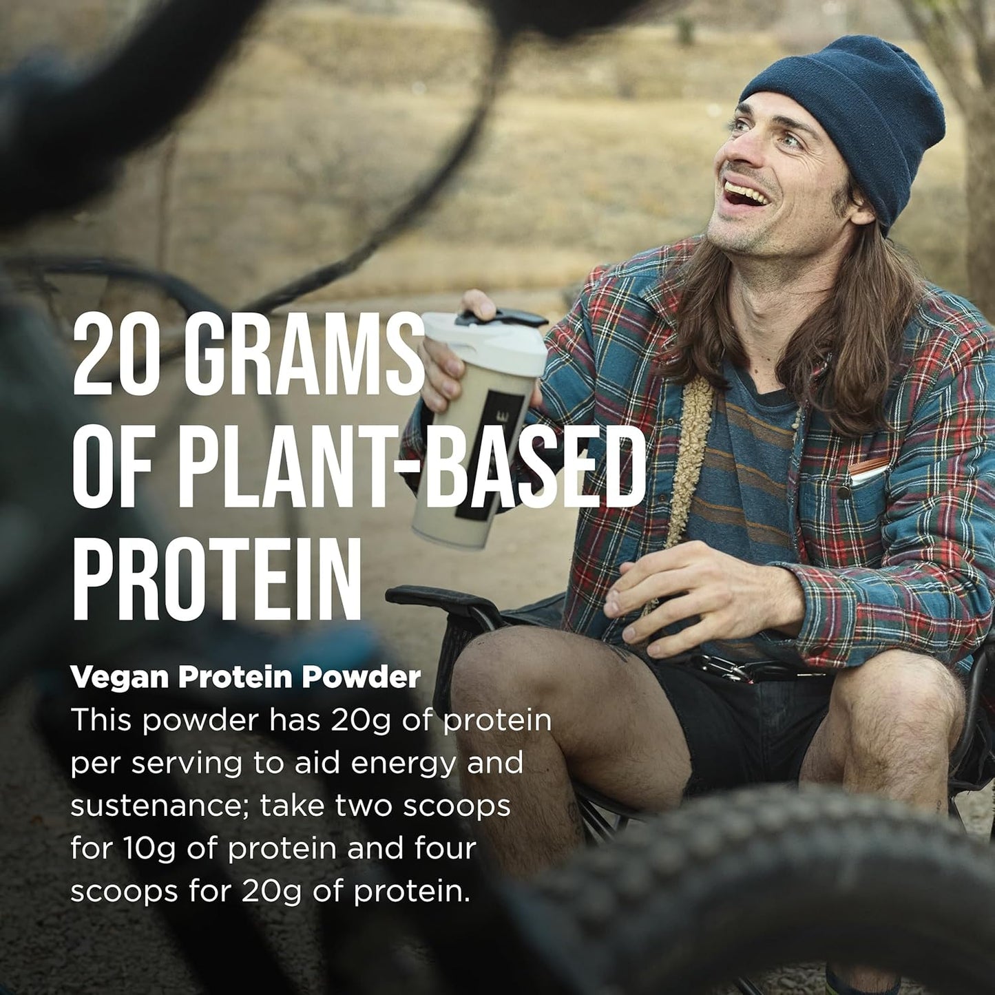 Vegan Vanilla Bean Protein Powder - 20g Plant-Based Protein Mix - Non-GMO, Gluten-Free - 3.5g BCAAs - 9 Essential Amino Acids - 30-Day Supply
