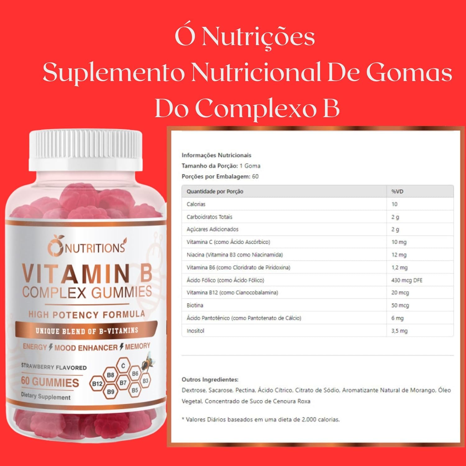 Vegan Vitamin B Complex Gummies with B12, Biotin, and Folate for Energy, Stress, and Immune Support - 2 Pack