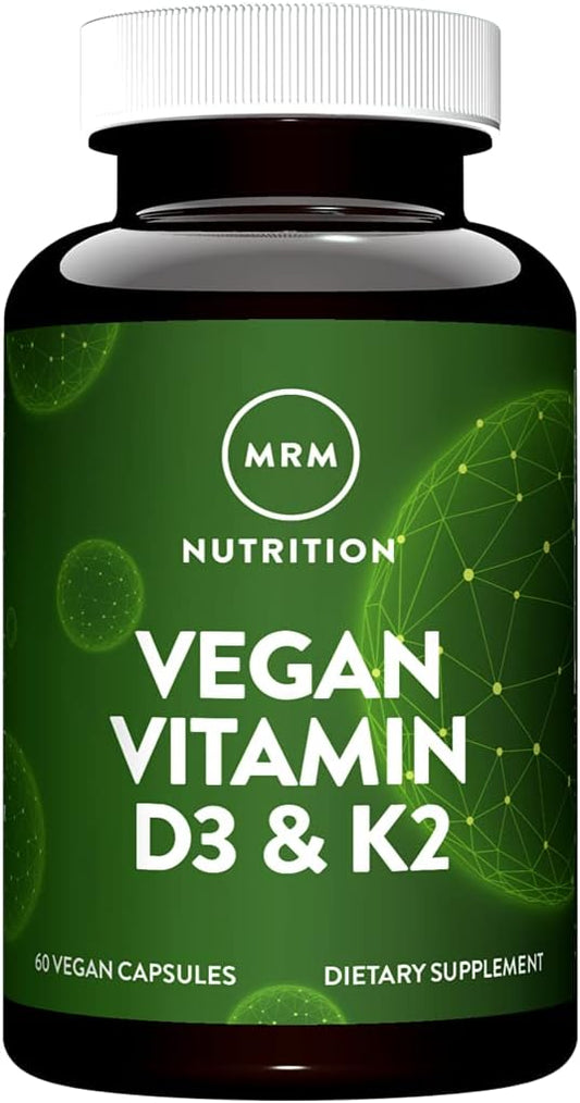 Vegan Vitamin D3 & K2 Supplement for Bone and Immune Health - Made from Lichens - Supports Calcium Absorption - 60 Servings