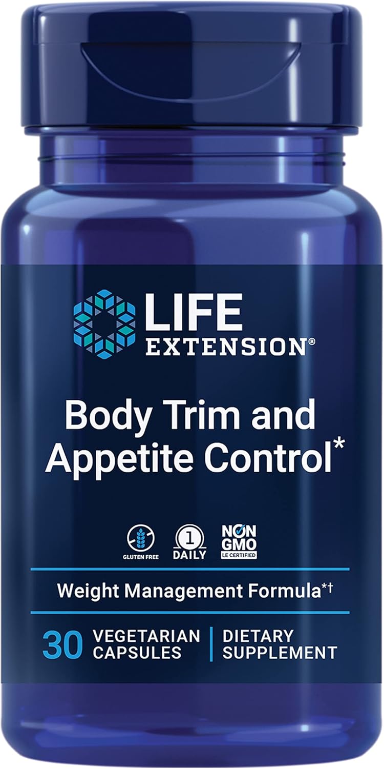 Vegetarian Body Trim Capsules for Healthy Weight Management, Lemon Verbena & Hibiscus, Promotes Satiety, Gluten-Free, Non-GMO - 30 Count
