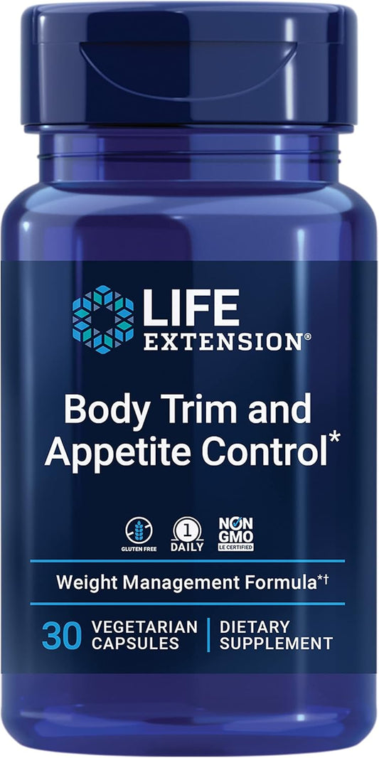 Vegetarian Body Trim Capsules for Healthy Weight Management, Lemon Verbena & Hibiscus, Promotes Satiety, Gluten-Free, Non-GMO - 30 Count