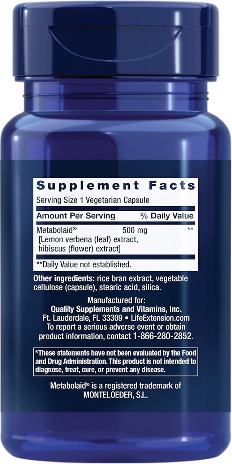 Vegetarian Body Trim Capsules for Healthy Weight Management, Lemon Verbena & Hibiscus, Promotes Satiety, Gluten-Free, Non-GMO - 30 Count