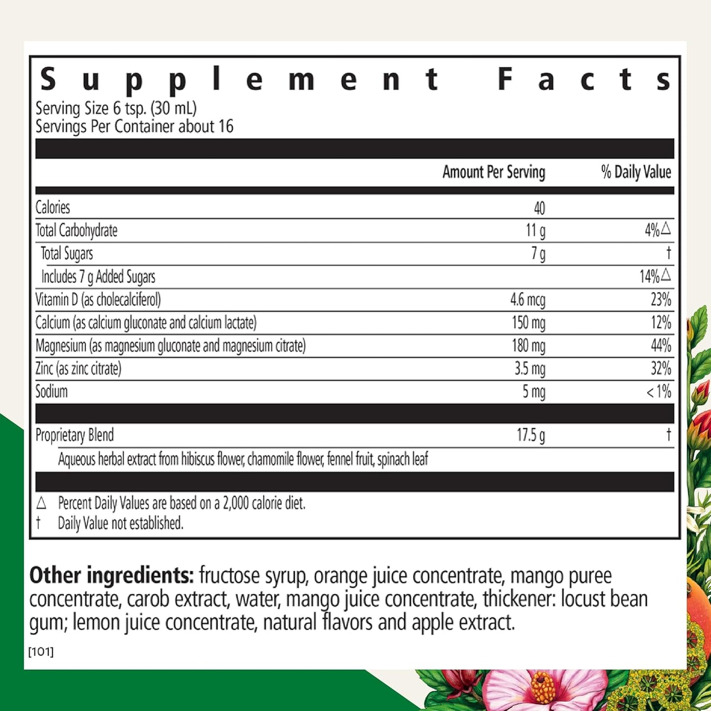 Vegetarian Bone & Joint Support Supplement with Calcium, Magnesium, Vitamin D & Zinc - Liquid Herbal & Mineral Supplement - Non-GMO - 17 fl oz