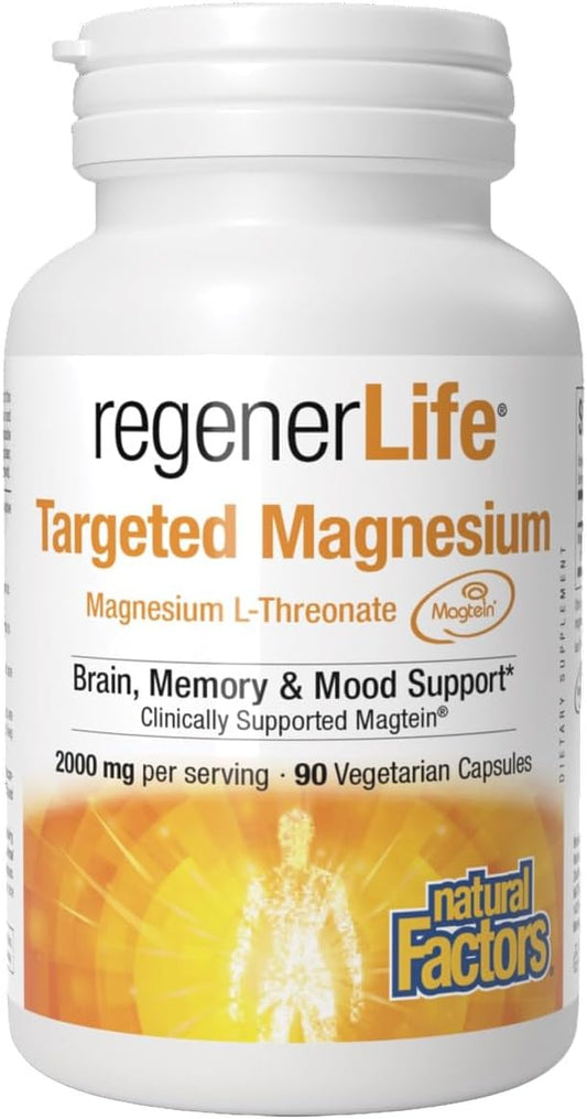 Vegetarian Capsules with Natural Factors REGENERLIFE® MAGTEIN® Magnesium L-Threonate - 90 Count