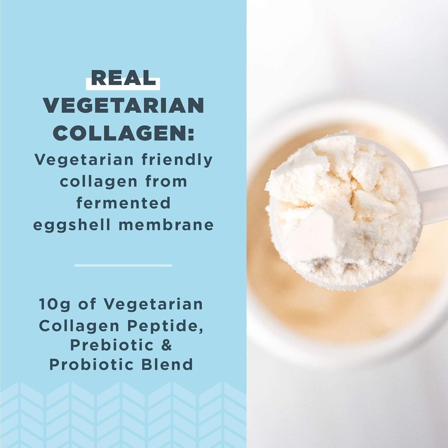 Vegetarian Collagen Peptides Powder with Prebiotics & Probiotics for Skin, Hair, Joints, Digestion - 28 Servings