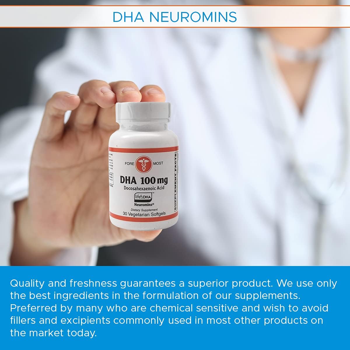 Vegetarian DHA Neuromins Omega 3 Softgels for Cognitive Support and Nerve Health