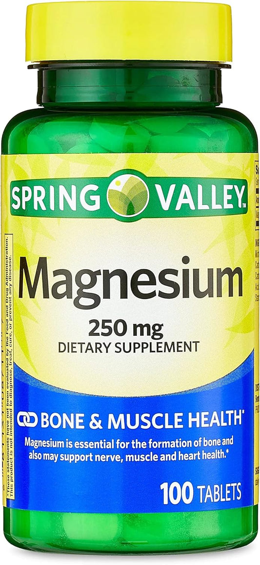 Vegetarian Formula Magnesium Tablets Dietary Supplement, 250 mg, 100 Count