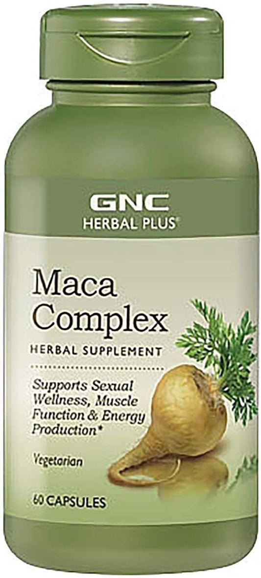 Vegetarian GNC Herbal Plus Maca Complex Supplement for Sexual Wellness - 30 Servings