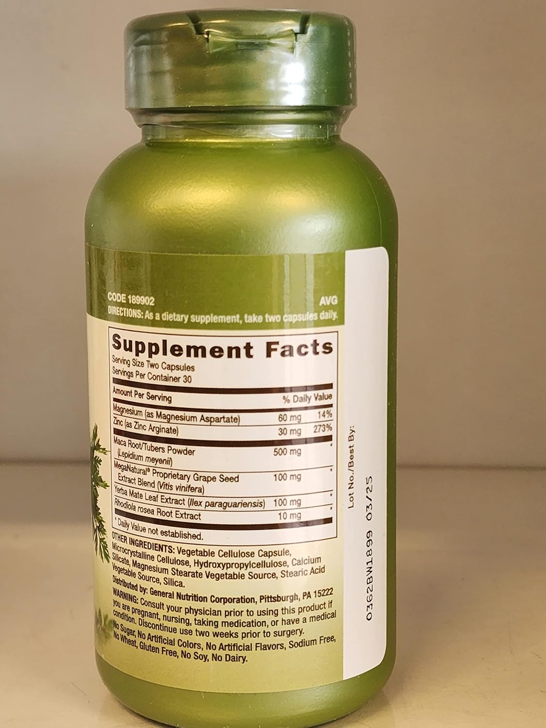 Vegetarian GNC Herbal Plus Maca Complex Supplement for Sexual Wellness - 30 Servings