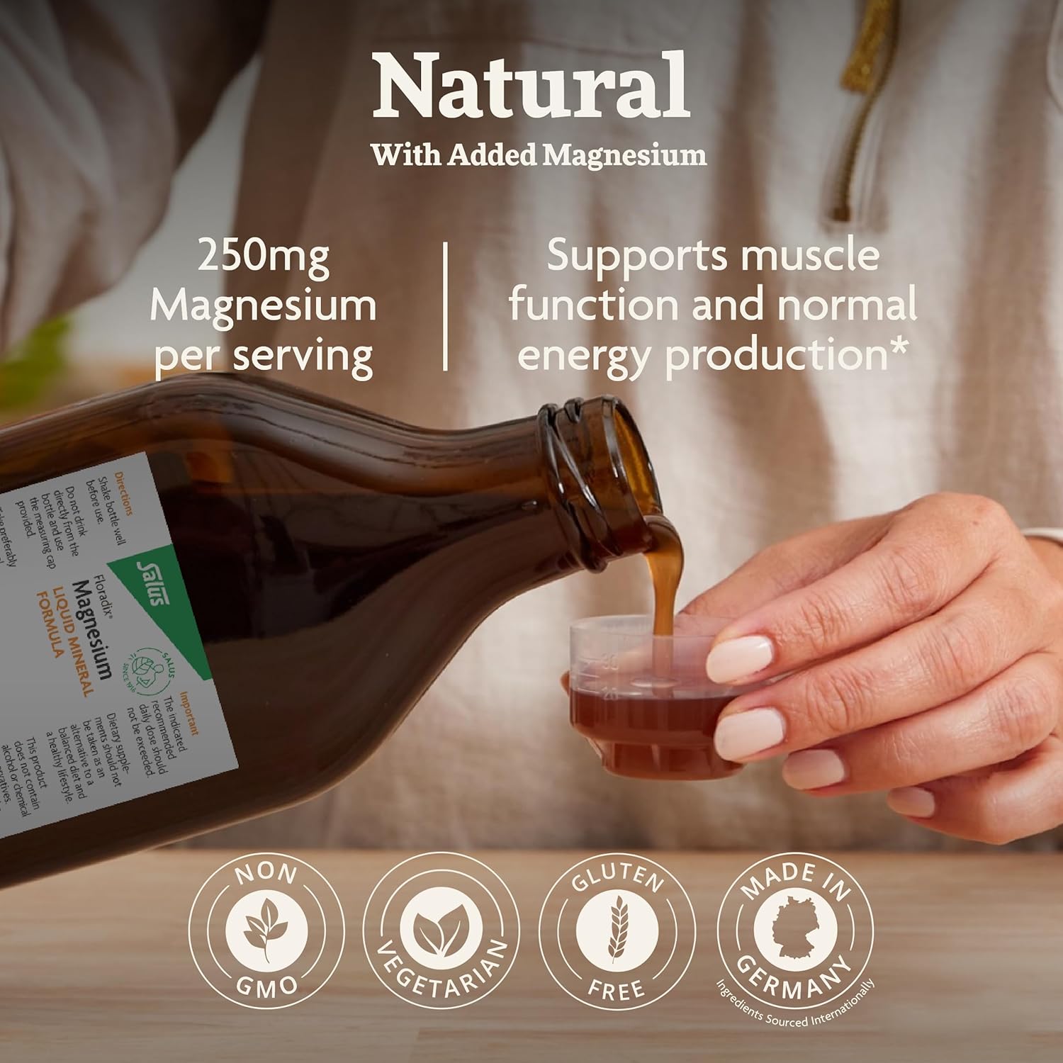 Vegetarian Liquid Magnesium Supplement for Bone Support & Digestive Health - Non-GMO Herbal Mineral Formula - 17 fl oz