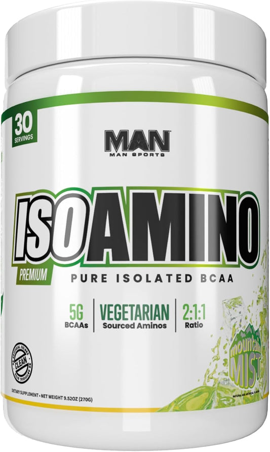 Vegetarian Mountain Mist BCAA Powder for Lean Muscle Building - 270g - Pure Isolated Formula - Natural Ingredients - No Fillers or Artificial Colors