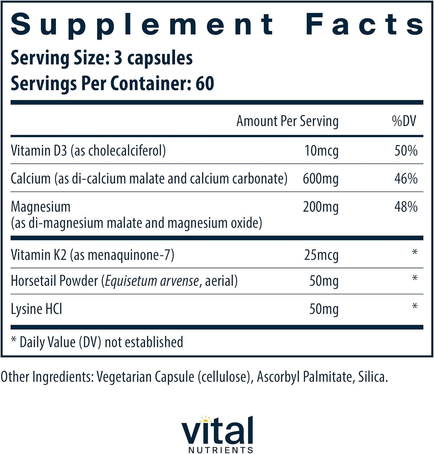Vegetarian Osteo-Nutrients Supplement with Vitamin K2, D3, Calcium, and Magnesium | Bone & Heart Support | 180 Capsules | Gluten, Dairy, Soy Free