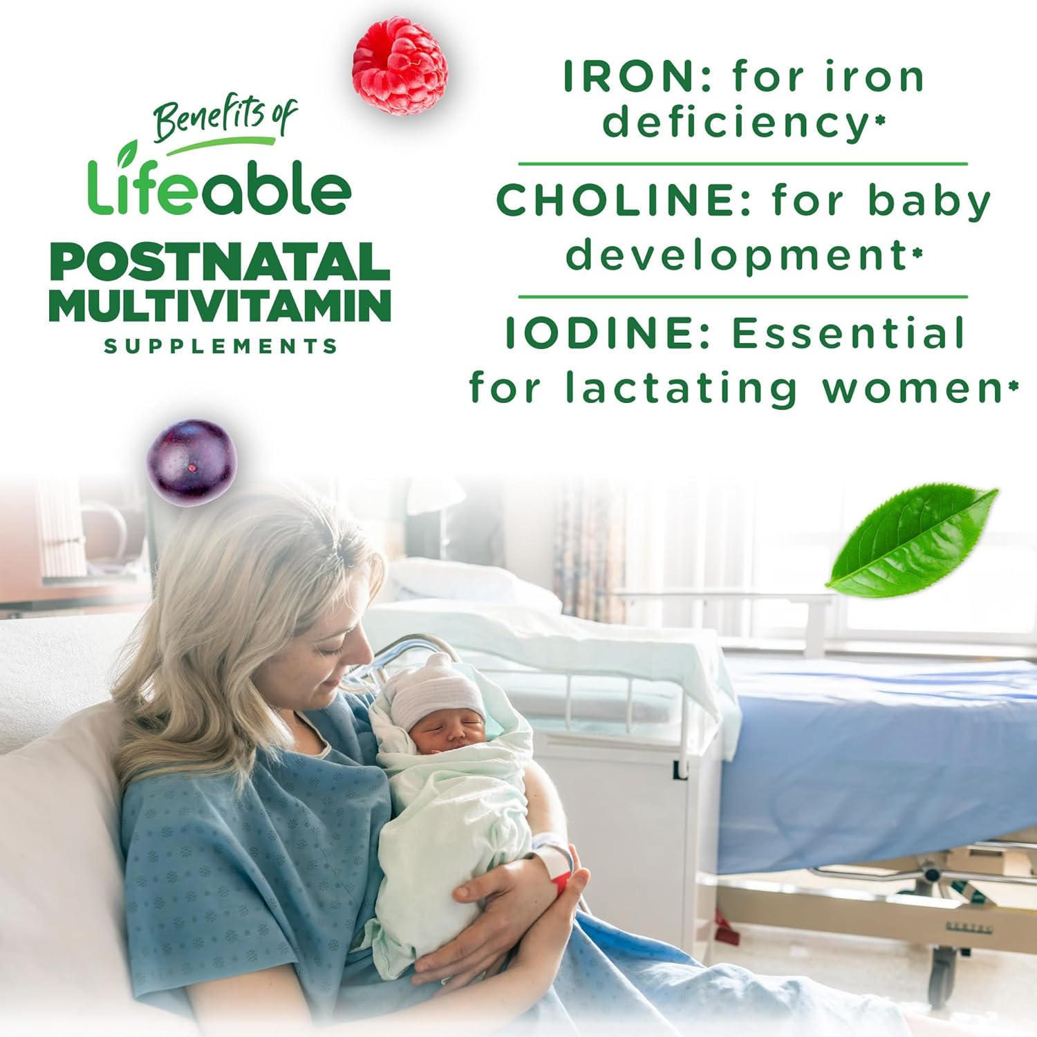 Vegetarian Postnatal Multivitamin Gummies with Iron, Choline, Iodine | Tasty Lactation Supplement for Breastfeeding Women | Non-GMO | 90 Count