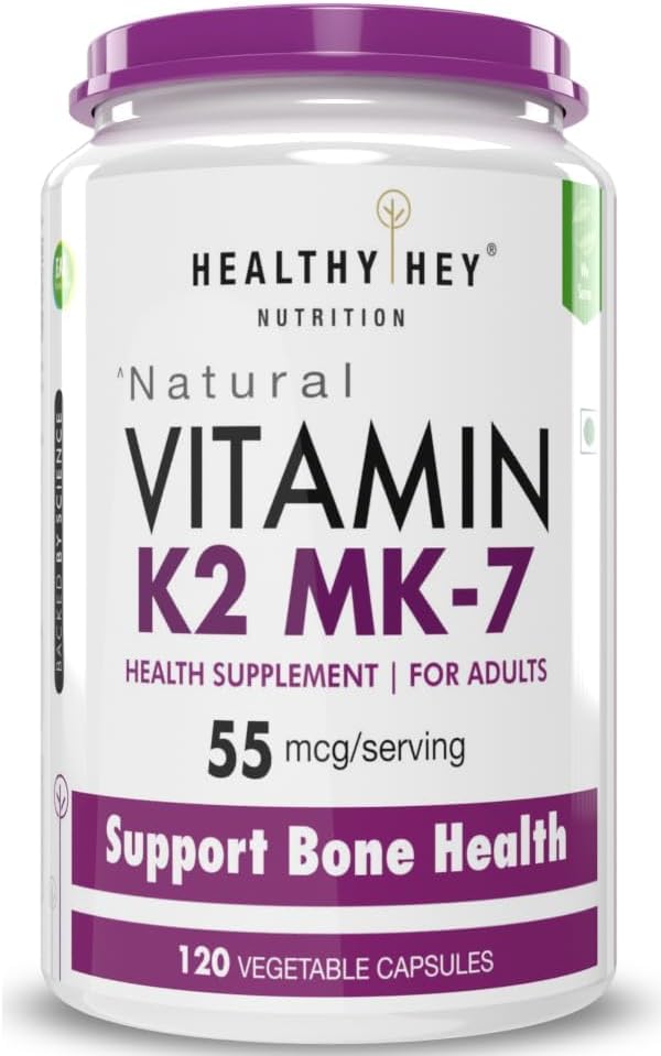 Vegetarian Vitamin K2 Capsules for Bone Health - 55mcg - 120 Count