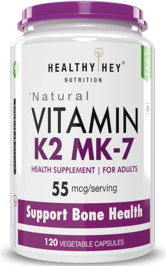 Vegetarian Vitamin K2 Capsules for Bone Health - 55mcg - 120 Count