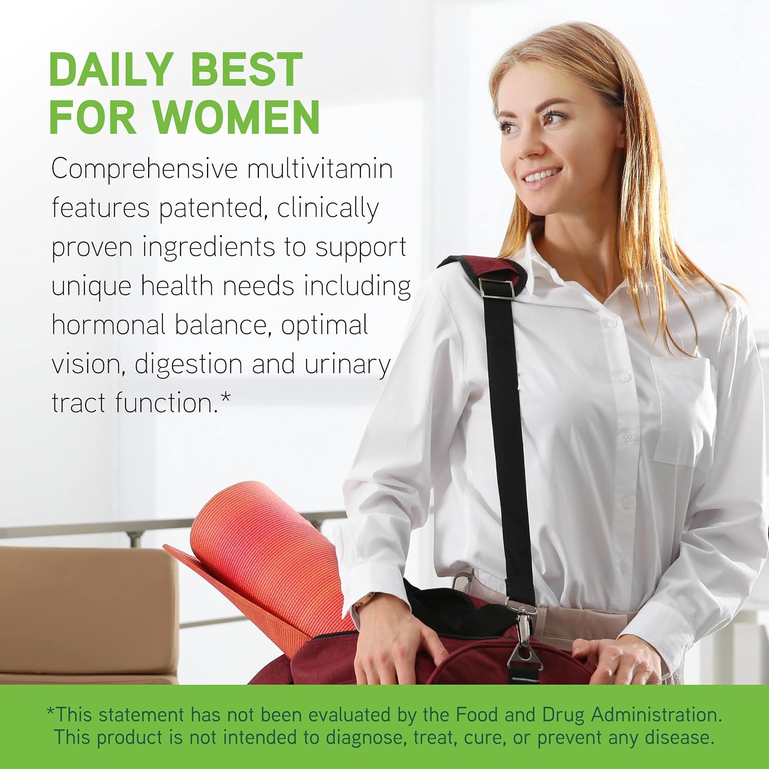 Vegetarian Women's Daily Multivitamin with Vitamin B6, B12, C, K2 - Gluten-Free Supplement - 90 Capsules by DAVINCI Labs