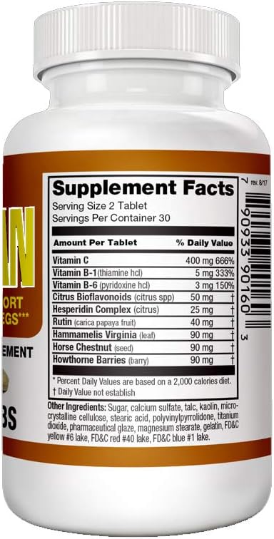 Venosan Dietary Supplement for Stronger Vein Walls and Relief from Heavy Legs - 60 Tablets