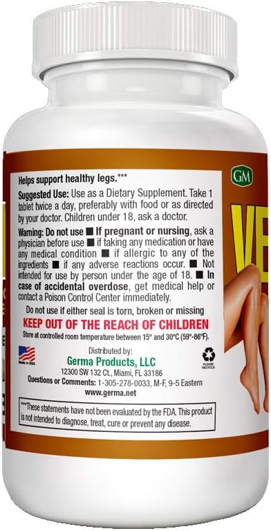 Venosan Dietary Supplement for Stronger Vein Walls and Relief from Heavy Legs - 60 Tablets