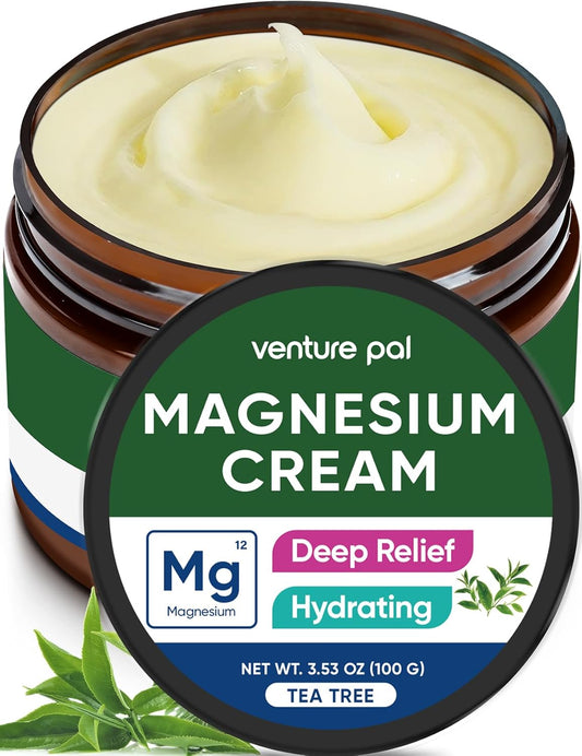 Venture Pal Magnesium Lotion: Topical Cream with Coconut Oil & Shea Butter, Safe for Kids