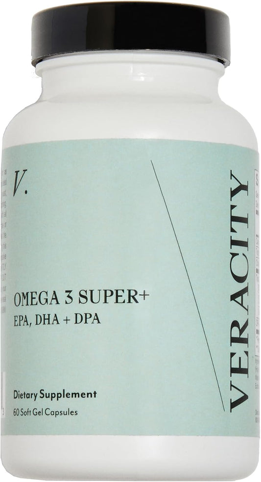 Veracity Omega 3 Super+ Supplements for Whole-Body Wellness - EPA, DHA, DPA Fatty Acids - Reduces Inflammation, Brain Health, Metabolic Support