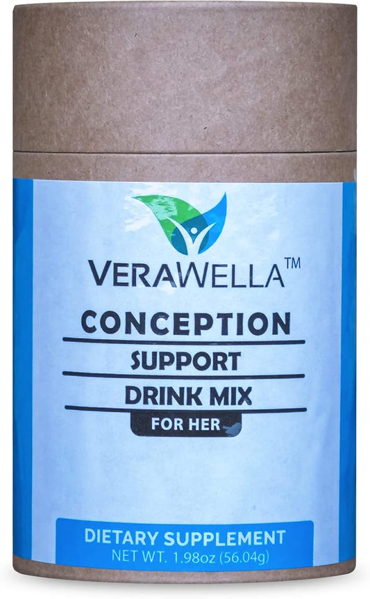 VeraWella Conception Support Vitamin Powder Mix for Women, Fertility & Conception Support with B Vitamins, Myo-Inositol, Folate - 28 Packets