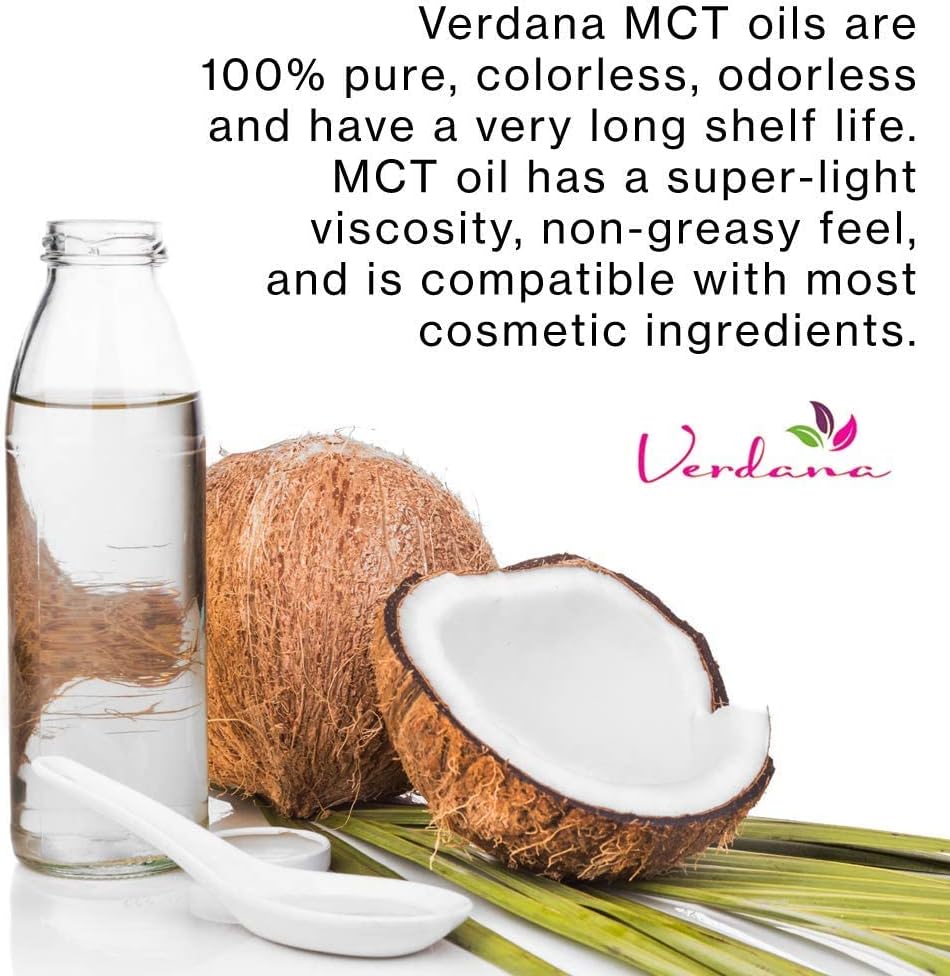Verdana Organic Fractionated Coconut MCT Oil - 16 Fl Oz - Non-GMO, Food Grade, Keto & Paleo Friendly - Oil Pulling Mouthwash