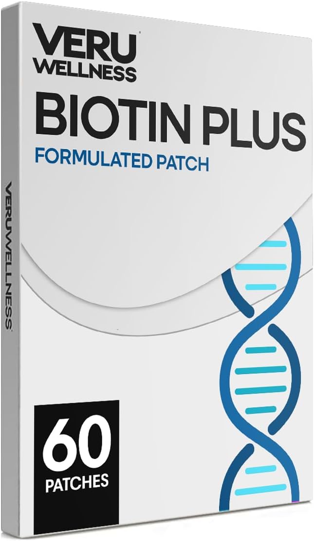 Veru Wellness Biotin Collagen Patch - B7, Self-Adhesive Time Release (60 Day Supply)