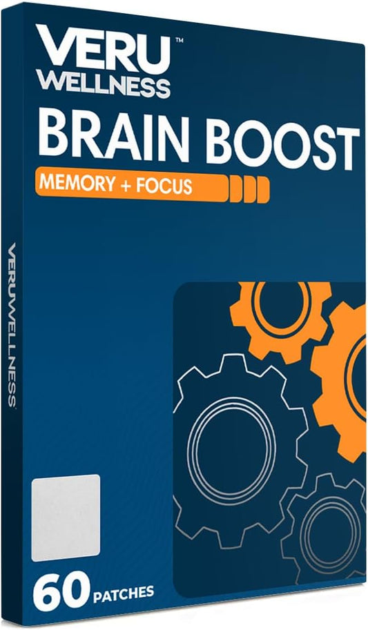 Veru Wellness Cognitive Patch - Memory, Focus, and Alertness Support with Ginko Bilboa, Rhodiola Rosea, MCT - 60 Day Supply