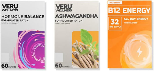 Veru Wellness Hormonal Balance Bundle for Women - Myo-Inositol, D-Chiro, Ashwagandha, B12 - PMS Relief, Menstrual Support, Mood, Stress, Energy - 2 Month Supply