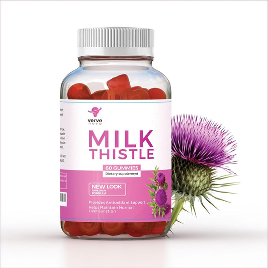 Vervenova Milk Thistle Gummies - Liver Health Support, Herbal Antioxidant, Vegan, 60ct