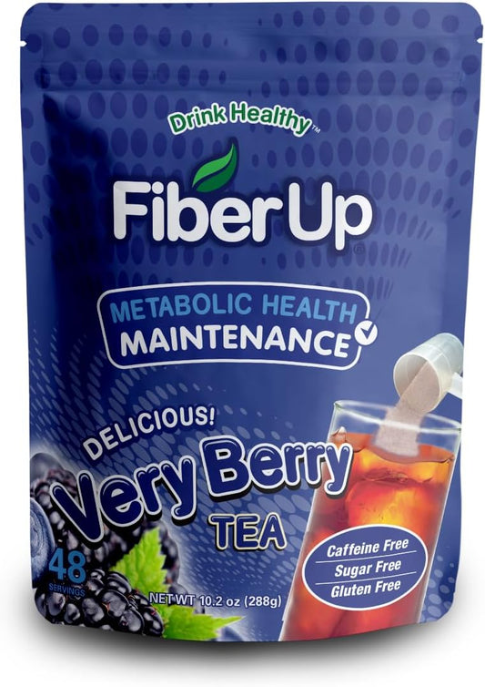 Very Berry Tea Prebiotic Soluble Fiber Supplement - 48 Servings of Delicious Fiber Up