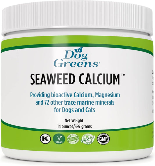 Vet Recommended Dog Greens Seaweed Calcium for Pets, Purity Tested, 14oz - Nature's Best Calcium
