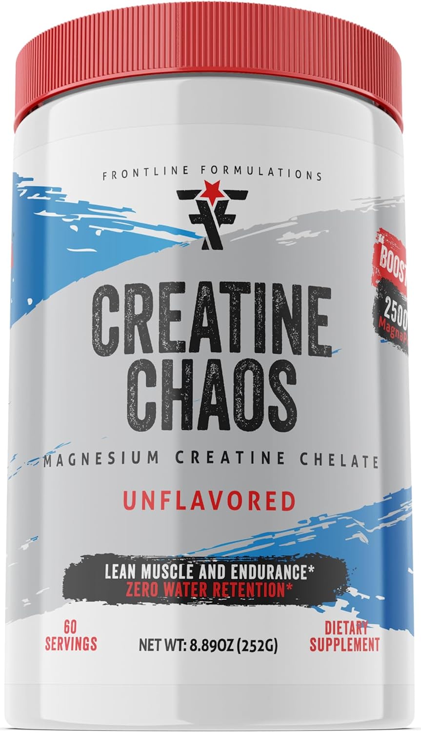 Veteran-Owned Frontline Formulations Creatine Chaos Post-Workout Supplement for Lean Muscle Growth and Recovery (60 Servings, Unflavored)