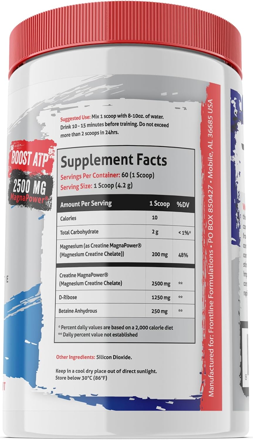 Veteran-Owned Frontline Formulations Creatine Chaos Post-Workout Supplement for Lean Muscle Growth and Recovery (60 Servings, Unflavored)