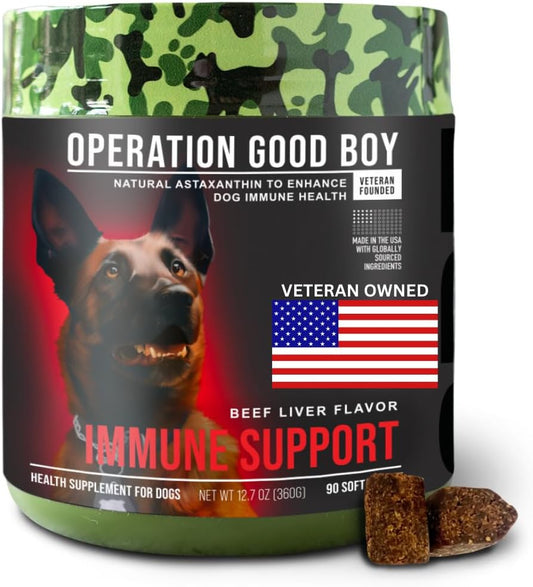 Veteran Owned O.G.B. Operation Good Boy SRE Immunity Supplement for Pets 90 Soft Chews 12.7oz - Natural Ingredients