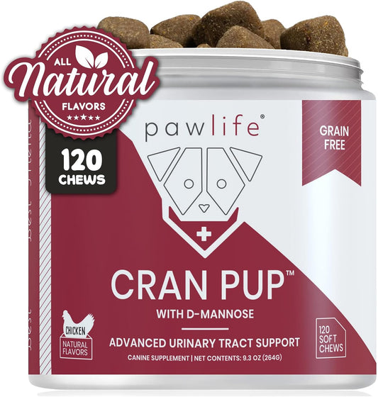 Veterinarian Formulated Cranberry Supplements for Dogs - Urinary Tract & Bladder Support - 120 Soft Chews - D Mannose & Antioxidants - 4-Month Supply