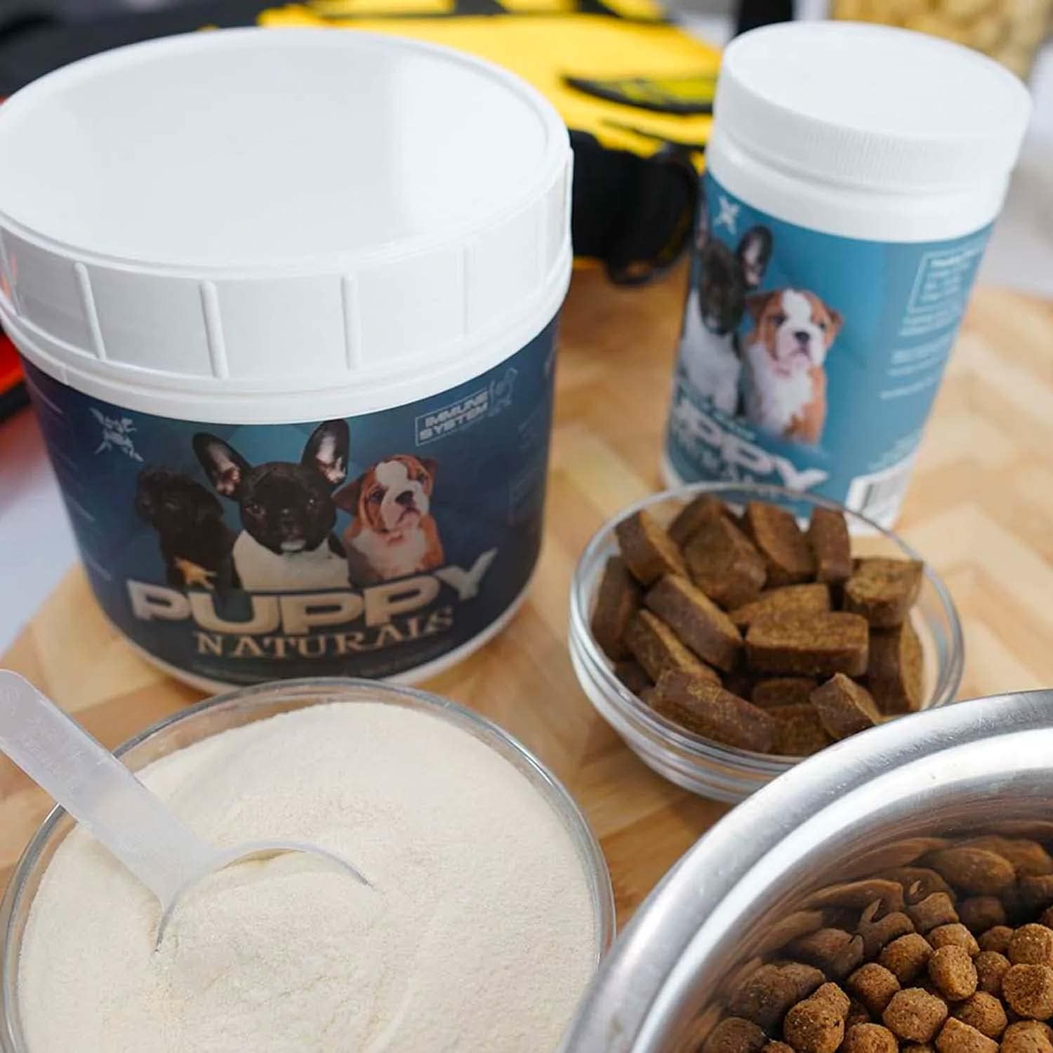 Veterinarian Formulated Muscle Bully Puppy Naturals: Immunity Milk Replacer + MultiVitamin Chew - Nutritional Support for Growing Puppies (60 Servings)
