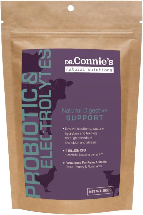 Veterinarian Formulated Probiotic + Electrolyte Supplement for Farm Animals by Bioverse Dr. Connie - Promotes Healthy Gut Function