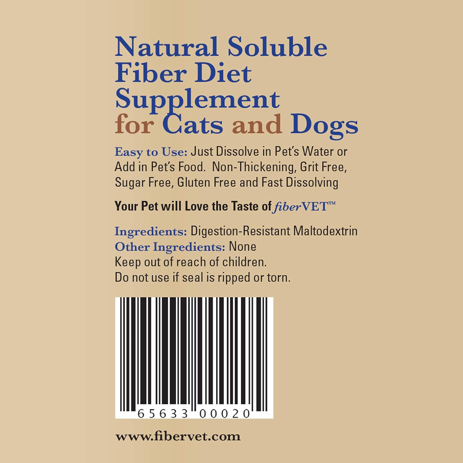 Veterinarian Recommended FiberVET Supplement for Dogs and Cats