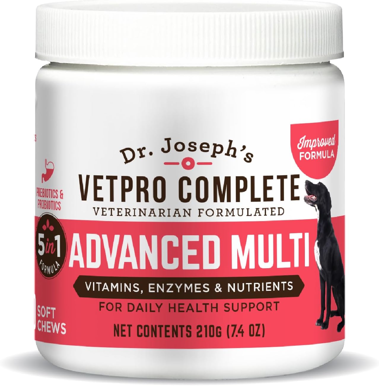 VetPro Complete Multivitamin Dog Supplement with Glucosamine, 60 Count Chewable Tablets for Hip and Joint Health, Immune System Support