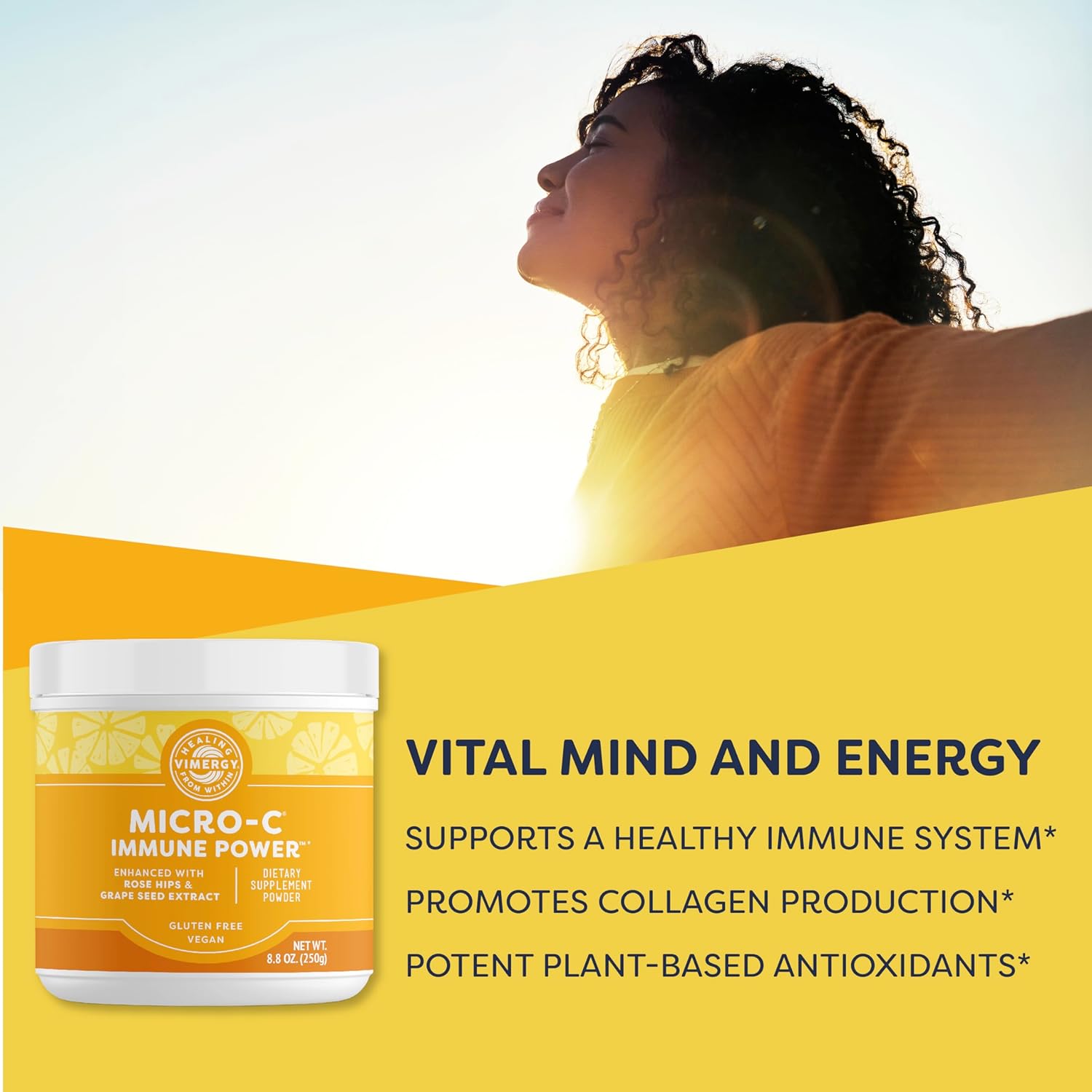 Vimergy MSM Capsules (120 Count) and Micro-C Immune Power Powder - 250g