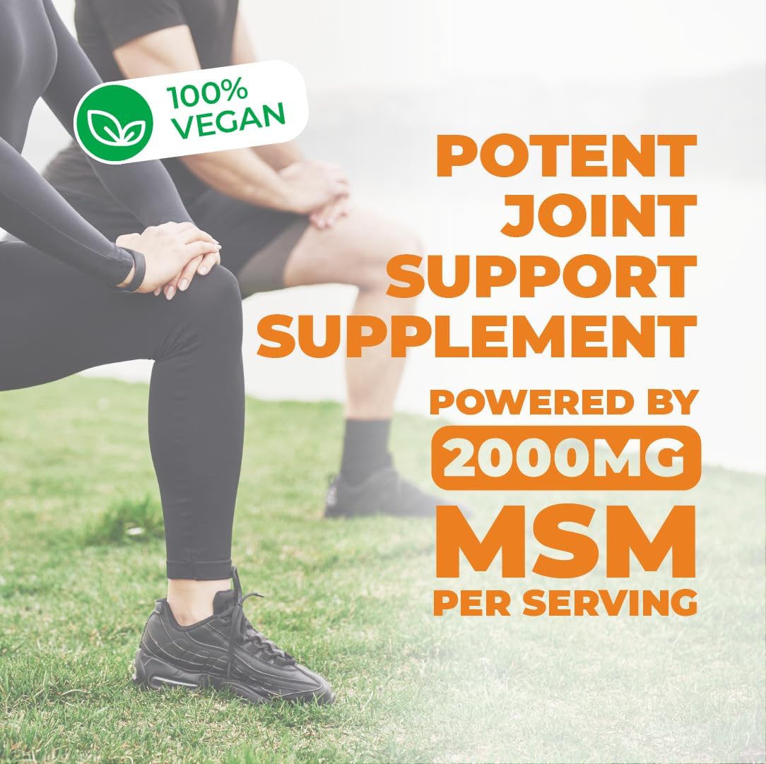 Vimerson Health MSM 2000mg - Joint Support Supplement with Antioxidant Properties for Cartilage & Joint Health - Non-GMO Vegan Formula for Occasional Discomfort Relief in Back, Knees, and Hands - 50 Day Supply
