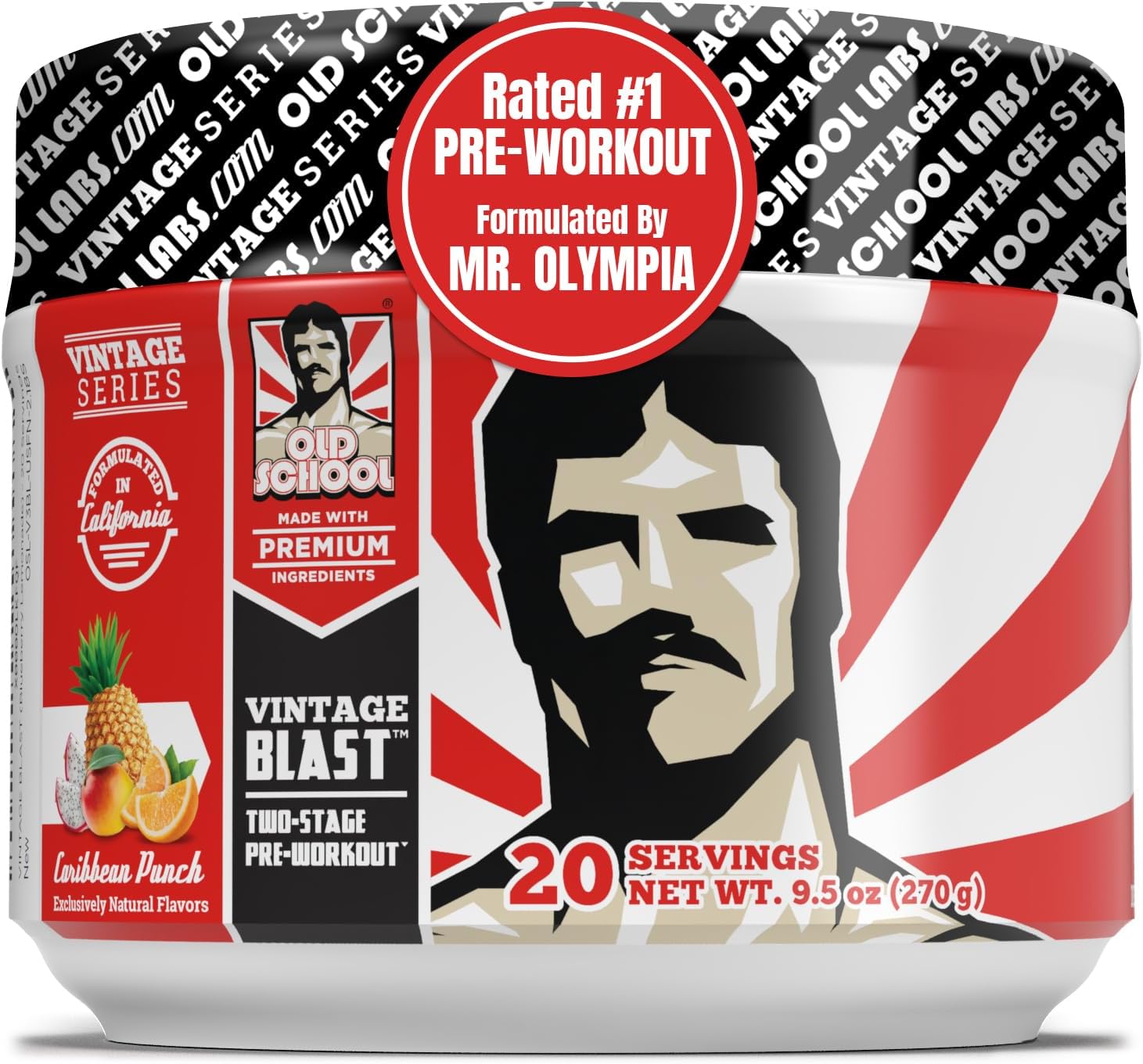 Vintage Blast Pre Workout Supplement - Two-Stage Formula for Energy, Endurance & Focus - Natural Ingredients for Boosted Workouts - 306g