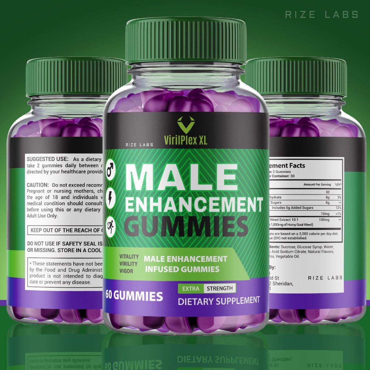 VirilPlex XL Male Performance Gummies - Premium Formula for Vitality & Well-Being - 60 Gomitas for Maximum Benefits