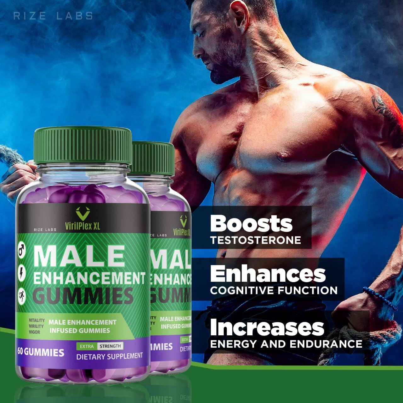 VirilPlex XL Male Performance Gummies - Premium Formula for Vitality & Well-Being - 60 Gomitas for Maximum Benefits